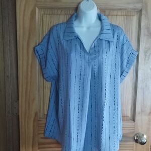 Blue Striped Women's Top